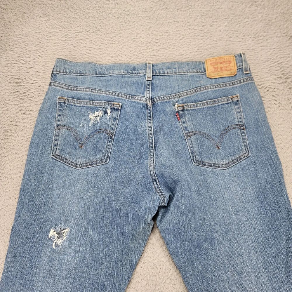 Vintage Levi's Jeans Womens 16m Blue Denim 515 Nouveau Bootcut‎ Distressed Y2K - Picture 7 of 14